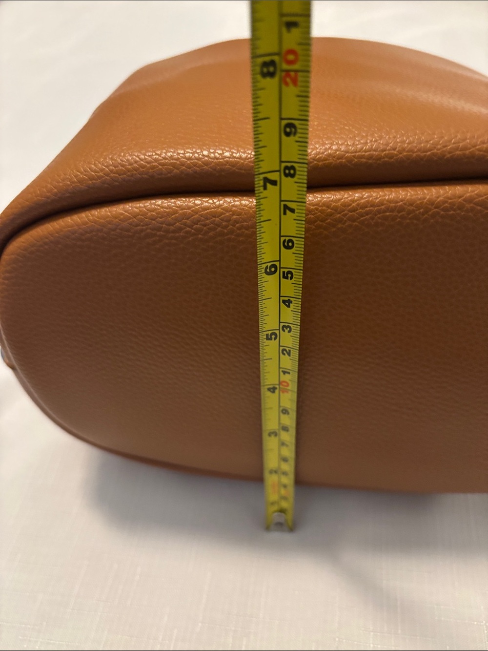 Vera Bradley Tan Slouchy Bucket Shoulder Hobo Bag Vegan Leather w/blue accent - Picture 12 of 12